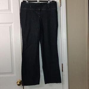 Bisou Bisou black rough hem capris  Sz 6